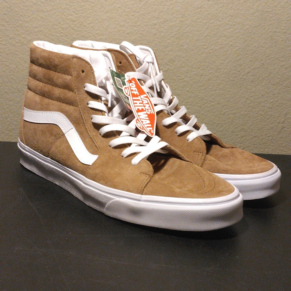 Vans sk8 hi pig suede tobacco brown size 13